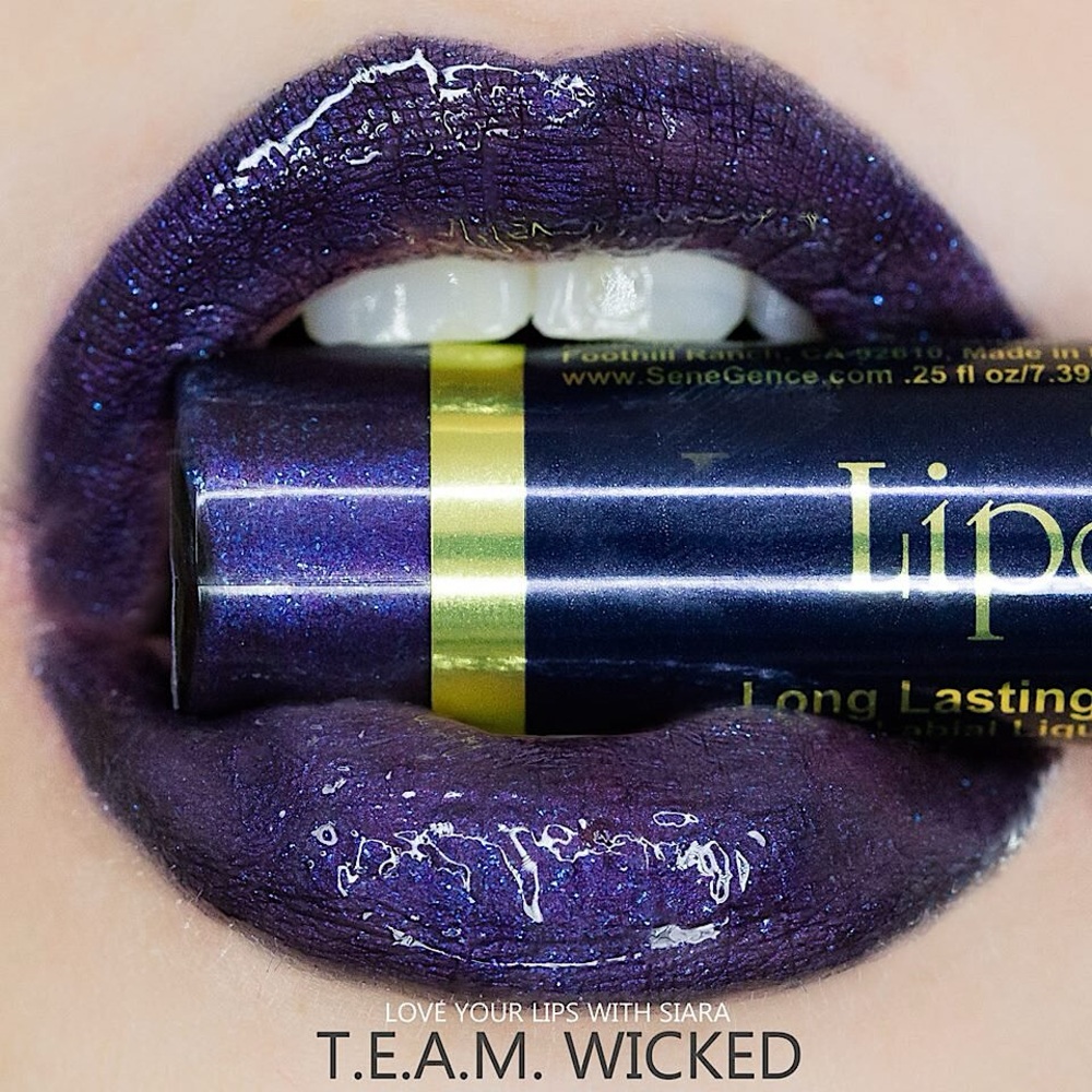 Lipsense Team Wicked NEW Cool Navy Blue Purple Teal Shimmer Liquid Lipstick